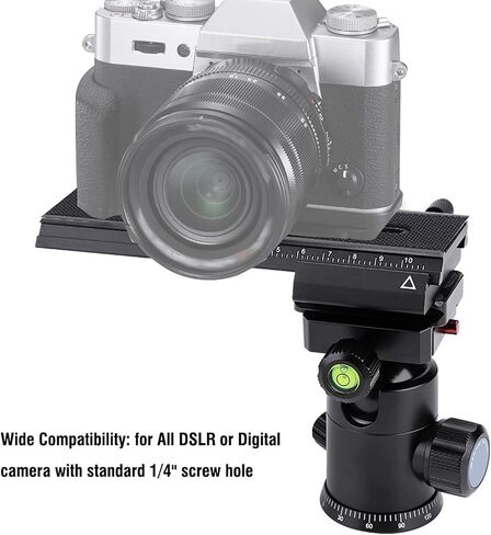 2 Way Macro Focusing Rail Slider with 1/4" Mounting Screw, Precision Camera Slider for Close Up, Alloy Construction with Dual - Axis Adjustment and Graduated in Saudi Arabia