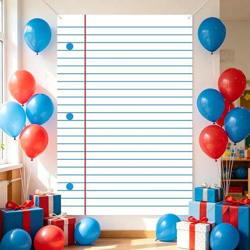 Back to School Backdrop, HYMENEX 6.6 x 4.4ft Notebook Paper Backdrop for Back to School Decorations First Day of School Composition Classroom Party Supplies Photo Booth in Saudi Arabia