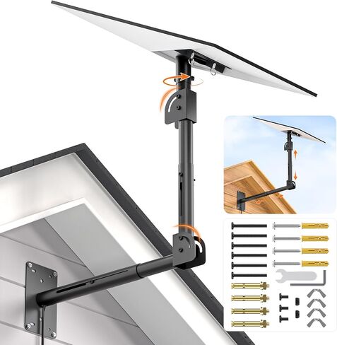 Starlink Mount Extended Telescoping for Standard 4/4X/Gen3/V3/V4 | Adjustable Height/Reach Pole with 360° Swivel & 90° Tilt, Rustproof Weatherproof Roof Wall Bracket, Wood & Concrete Hardware in Kuwait