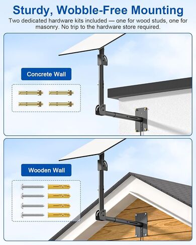 Starlink Mount Extended Telescoping for Standard 4/4X/Gen3/V3/V4 | Adjustable Height/Reach Pole with 360° Swivel & 90° Tilt, Rustproof Weatherproof Roof Wall Bracket, Wood & Concrete Hardware in Kuwait