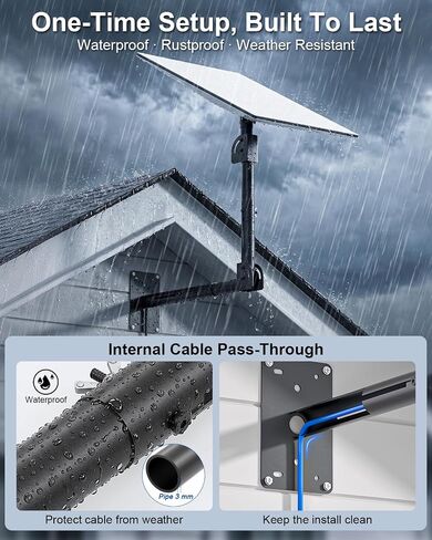 Starlink Mount Extended Telescoping for Standard 4/4X/Gen3/V3/V4 | Adjustable Height/Reach Pole with 360° Swivel & 90° Tilt, Rustproof Weatherproof Roof Wall Bracket, Wood & Concrete Hardware in Kuwait