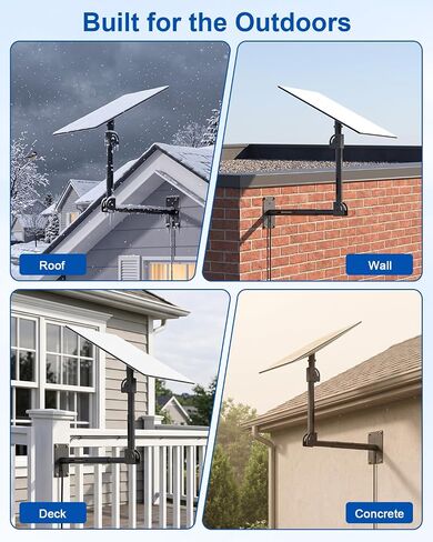 Starlink Mount Extended Telescoping for Standard 4/4X/Gen3/V3/V4 | Adjustable Height/Reach Pole with 360° Swivel & 90° Tilt, Rustproof Weatherproof Roof Wall Bracket, Wood & Concrete Hardware in Kuwait