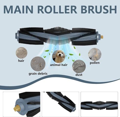 Accessories for ECOVACS DEEBOT T10 Plus Robot Vacuum Cleaner | T10 Plus Replacement 21 Pcs, 1 Main Brush, 4 HEPA Filters, 3 Dust Bags,4 Mop Pads,8 Side Brushes Accessories Kit in Saudi Arabia