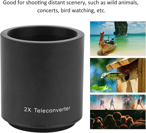 2X Teleconverter Lens for M42mm Mount, Camera Lens Converter, 650 1300mm to 900mm 420 800mm Telephoto Converter with Front and Rear Lens Covers, Quality Optical Glass for DSLR Cam in Saudi Arabia