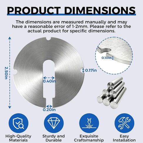 Zookpr 3-Pack 426-02-063-0001 426-02-063-0002 Bandsaw Table Inserts | Compatible With Delta 14 Part/Rockwell 14" Band Saws & 24" Scroll Saws Table Insert (Diameter: 2.5 in, Thickness: 0.1 in) in Kuwait
