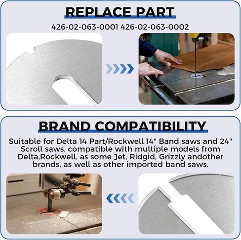 Zookpr 3-Pack 426-02-063-0001 426-02-063-0002 Bandsaw Table Inserts | Compatible With Delta 14 Part/Rockwell 14" Band Saws & 24" Scroll Saws Table Insert (Diameter: 2.5 in, Thickness: 0.1 in) in Kuwait