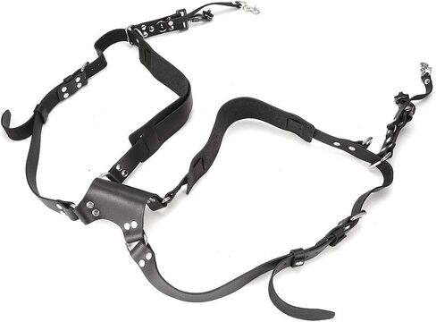 Camera Shoulder Harness Double Camera Strap Leather Adjustable Harness with 2 Buckle Clips for DSLR SLR Cameras in Saudi Arabia