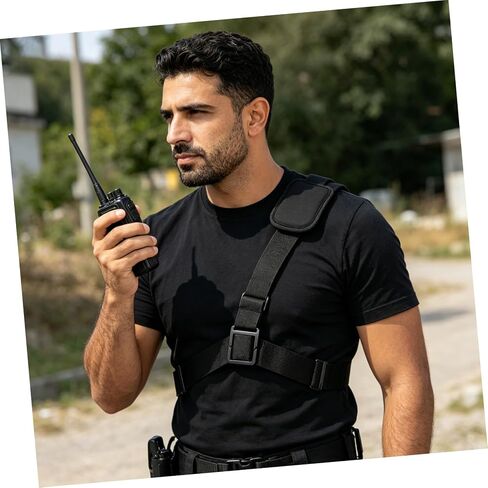 Adjustable Radio Chest Mount Harness with Portable Shoulder Strap for Firefighters and Security, Body Camera Carrier Strap for Inspection and Patrol Use in Saudi Arabia