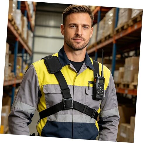 Adjustable Radio Chest Mount Harness with Portable Shoulder Strap for Firefighters and Security, Body Camera Carrier Strap for Inspection and Patrol Use in Saudi Arabia