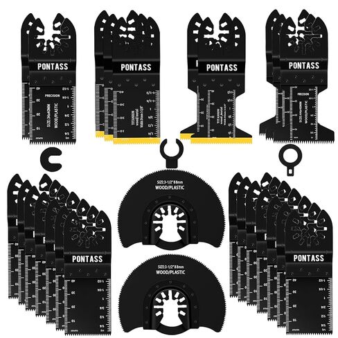 27 PCS Oscillating Saw Blade Set Durable Multitool Blades | Titanium Wood and Plastic Universal Multitool Blades Kits Fit Dewalt Milwaukee Ryobi Rockwell in Kuwait