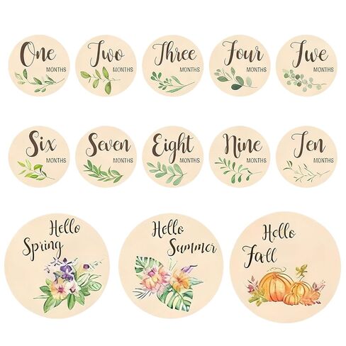Wooden Monthly Baby Milestone Cards First Year Milestones Signs Photo Props & Announcement Cards Hello World Sign Baby Keepsake & Memory Gift in Saudi Arabia