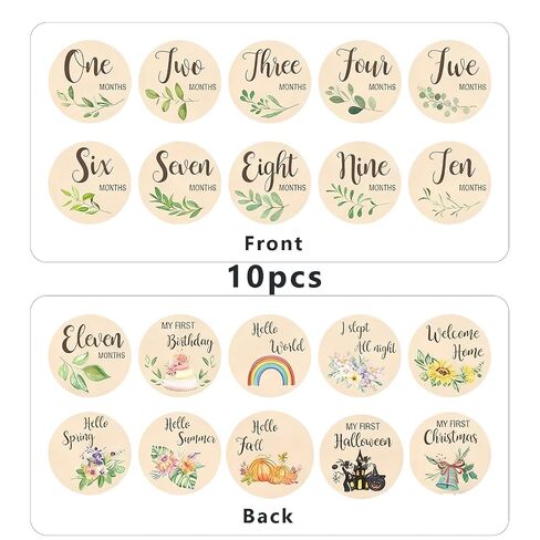 Wooden Monthly Baby Milestone Cards First Year Milestones Signs Photo Props & Announcement Cards Hello World Sign Baby Keepsake & Memory Gift in Saudi Arabia
