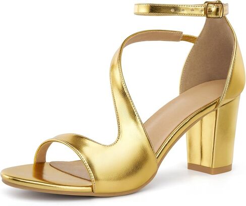 Reimferce Women's Block Heel Sandals Dressy: Stable 2.93" Heel & Comfort Cushioned Insole for Office Work - Sleek Strappy & Adjustable Ankle Strap for Confidence in Meetings - Professional Women in Saudi Arabia