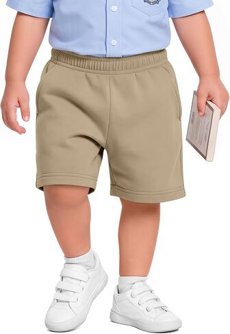 Yooo's Vivi Toddler Boys Cotton Shorts 18m-5t | Pull On, Elastic Waist, Soft, Cotton, Stretch, Side Pockets, School Uniform Shorts, Play Preschool, Daycare, Summer Wear in Saudi Arabia