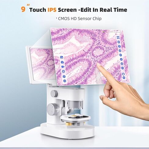 Microscope, Microscope 9-inch Biological with 1200X Magnification Digital Stereoscopic Video,for Homeschool Lab in Kuwait