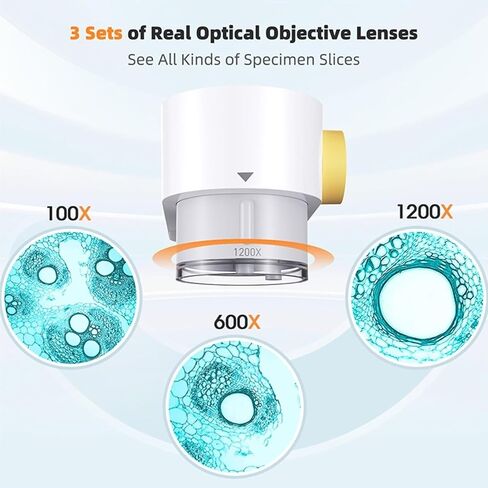 Microscope, Microscope 9-inch Biological with 1200X Magnification Digital Stereoscopic Video,for Homeschool Lab in Kuwait