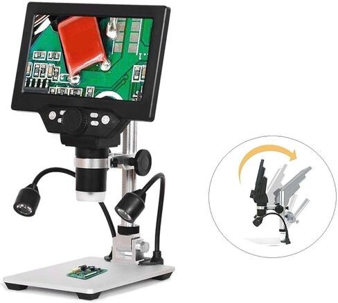 Microscope, Microscope Digital 9 Inch Large Color Screen Base LCD Display 12MP 1-1600X,for Homeschool Lab in Kuwait