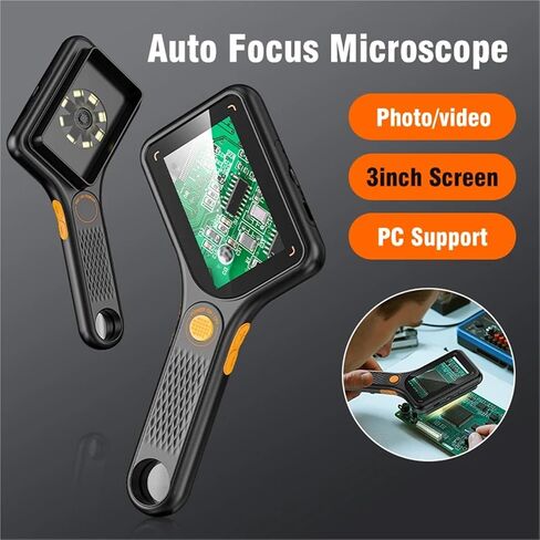 Microscope, Handheld USB Digital Microscope 3.0 Inch Big Screen Auto Magnifying Glass 500x 2MP for Electronics Repair,for Homeschool Lab in Kuwait