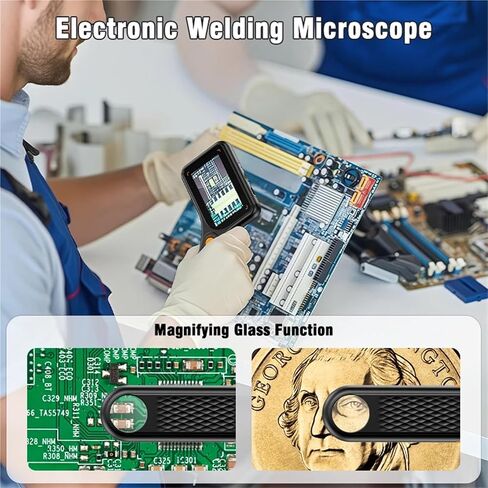 Microscope, Handheld USB Digital Microscope 3.0 Inch Big Screen Auto Magnifying Glass 500x 2MP for Electronics Repair,for Homeschool Lab in Kuwait