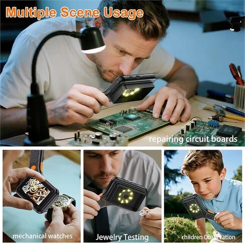 Microscope, Handheld USB Digital Microscope 3.0 Inch Big Screen Auto Magnifying Glass 500x 2MP for Electronics Repair,for Homeschool Lab in Kuwait