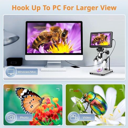 Microscope, Microscope 7'' Digital Scope 1200X Zoom,for Homeschool Lab in Kuwait