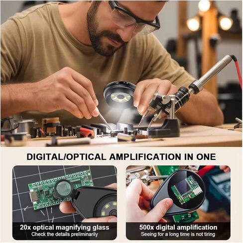 Microscope, Digital Microscope 500X Magnification Portable Magnifying Glass 2MP Electronic,for Homeschool Lab in Kuwait