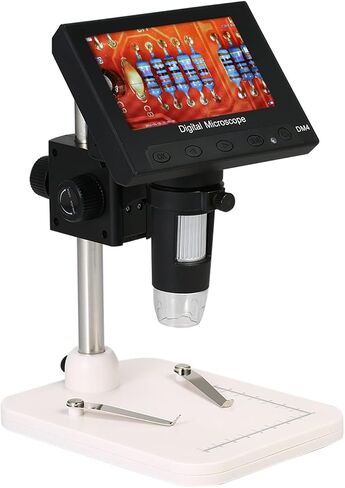 Microscope, Digital Microscope 4.3 Inch LCD Display 1080P Magnifier with Holder Circuit Board Repair Soldering,for Homeschool Lab in Kuwait
