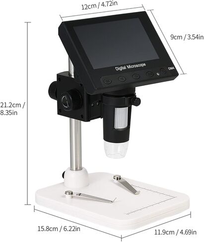 Microscope, Digital Microscope 4.3 Inch LCD Display 1080P Magnifier with Holder Circuit Board Repair Soldering,for Homeschool Lab in Kuwait