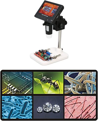 Microscope, Digital Microscope 4.3 Inch LCD Display 1080P Magnifier with Holder Circuit Board Repair Soldering,for Homeschool Lab in Kuwait