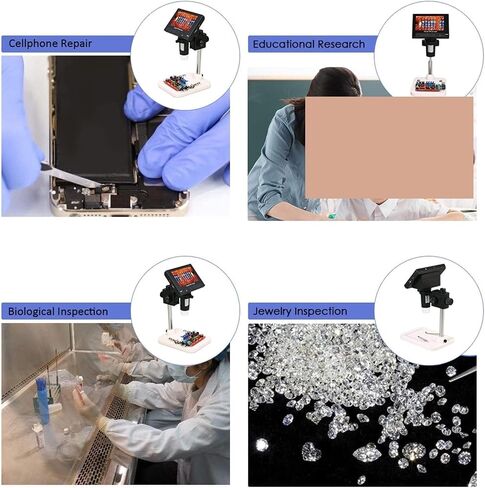 Microscope, Digital Microscope 4.3 Inch LCD Display 1080P Magnifier with Holder Circuit Board Repair Soldering,for Homeschool Lab in Kuwait