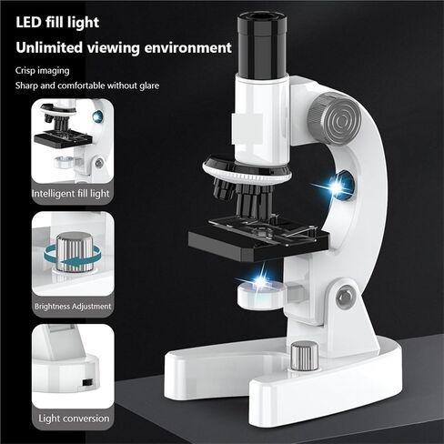 Microscope, Microscopes, 200X-4800X LED Monocular Microscope with Slides Set for Adults Students for School Lab Homeschool,for Homeschool Lab in Kuwait