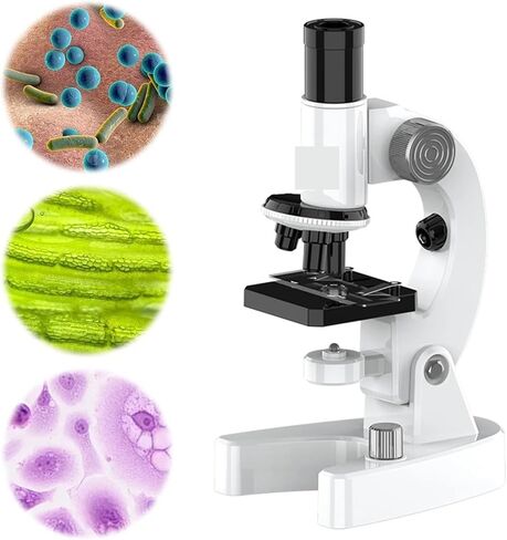 Microscope, Microscopes, 200X-4800X LED Monocular Microscope with Slides Set for Adults Students for School Lab Homeschool,for Homeschool Lab in Kuwait