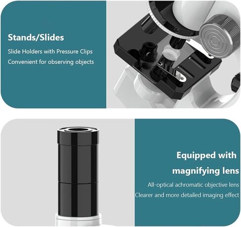 Microscope, Microscopes, 200X-4800X LED Monocular Microscope with Slides Set for Adults Students for School Lab Homeschool,for Homeschool Lab in Kuwait
