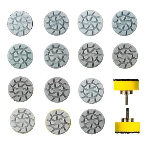 1inch 25mm Mini Diamond Polishing Pad Set, 14PCS Different Grit 50#-10000# Water Sanding Discs & 1PC 2.3mm Shank Hook & Loop Backing Holder for Detail Fine Grinding in Saudi Arabia