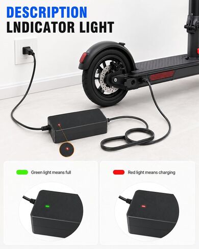 42V 2A Electric Scooter Charger for GOTRAX EBE1, EBE2, Alpha XL, Emerge, Hiboy S2 Pro, Jetson Bolt/Bolt Pro/Adventure/Metro/Journey/LX10/ J5/J8 Bikes in Kuwait