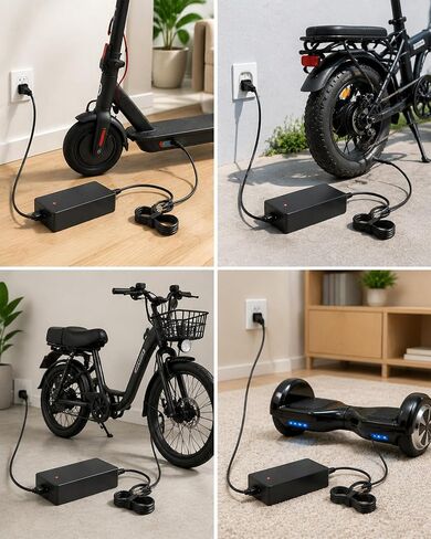 42V 2A Electric Scooter Charger for GOTRAX EBE1, EBE2, Alpha XL, Emerge, Hiboy S2 Pro, Jetson Bolt/Bolt Pro/Adventure/Metro/Journey/LX10/ J5/J8 Bikes in Kuwait