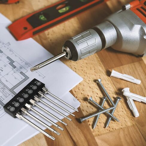 MulWark 14PC Security Torx Bit Set 3" Long Tamper Proof Star Screwdriver Bit Set 1/4" Hex Shank S2 Steel T4 - T40 Magnetic Impact Driver Drill Bits in Saudi Arabia
