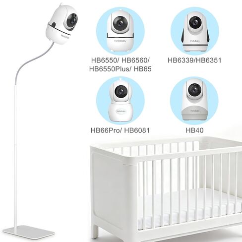 جهاز مراقبة الأطفال HelloBaby + حامل، شاشة IPS مقاس 5 بوصات وبطارية تدوم 30 ساعة، جهاز مراقبة الأطفال بدون WiFi مع كاميرا وصوت، كاميرا أطفال مع حامل أرضي، HB6550 + حامل in Kuwait