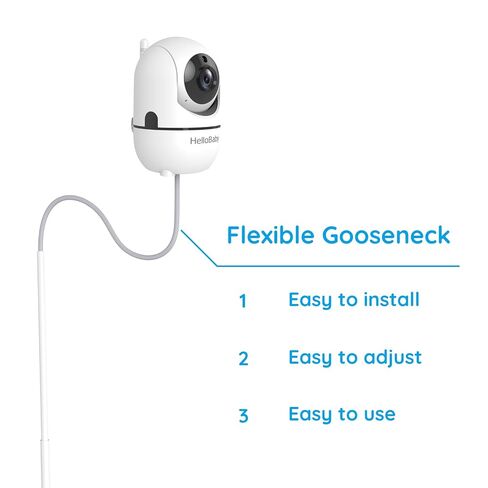 جهاز مراقبة الأطفال HelloBaby + حامل، شاشة IPS مقاس 5 بوصات وبطارية تدوم 30 ساعة، جهاز مراقبة الأطفال بدون WiFi مع كاميرا وصوت، كاميرا أطفال مع حامل أرضي، HB6550 + حامل in Kuwait