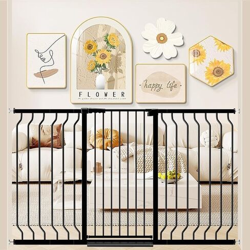 WAOWAO 40.55" Extra Tall Baby Dog Pet Gate 57.48-74.4" Wide Indoor White | Extra-Tall,Extra-Wide,Pressure/Hardware Mount,More Durable Safety,One-Hand Walk Through,for Indoor,Doorways,Kitchen,Stairs in Saudi Arabia