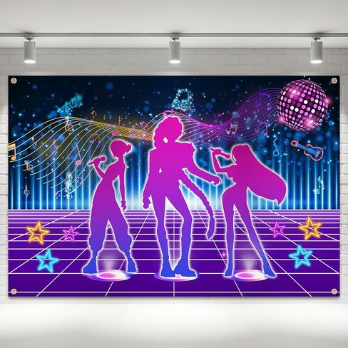 1Pcs 3 x5ft Kpop Music Dance Backdrop, Kpop Birthday Party Decorations Banner, Music Themed Singer Backdrop Photography Background for Birthday Party Favors Supplies in Kuwait