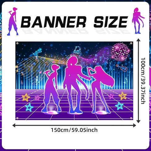 1Pcs 3 x5ft Kpop Music Dance Backdrop, Kpop Birthday Party Decorations Banner, Music Themed Singer Backdrop Photography Background for Birthday Party Favors Supplies in Kuwait