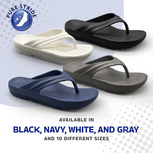 Pure Stride Therapeutic Flip Flops, Orthotic Thong Sandals for Plantar Fasciitis, Metatarsal and Heel Spurs, Feet Pain Relief and Arch Support - Black, Women’s Size 8 in Saudi Arabia