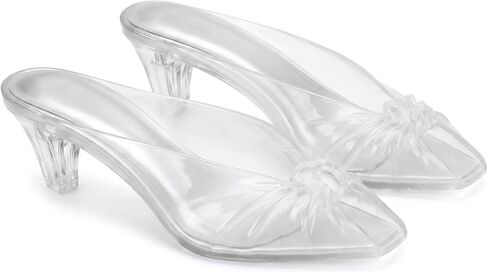 Jelly Sandals for Women Slip On Jelly Kitten Heels Cute Low Slides Heels | Jelly Heels for Women, Peep Toe Bow Jelly Sandals, Comfort Clear Kitten Heels for Beach Summer Daily Outings in Kuwait