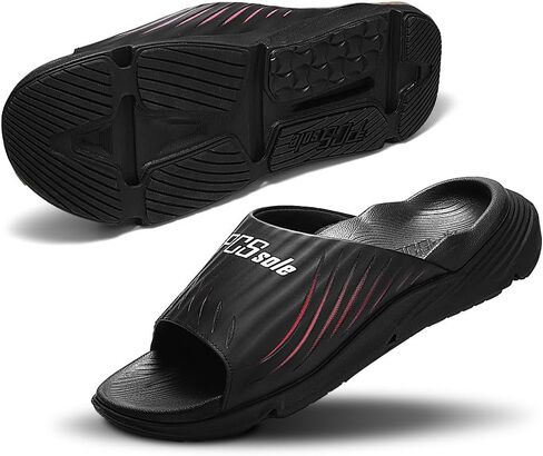 PCSsole Women's High Arch Support Orthotic Slides, Recovery Sandals | Deep Heel Cup, Metatarsal Pad & Shock Absorbing Cushion Support Flat Feet, Plantar Fasciitis & Daily Wear, Black, Size 9 in Saudi Arabia
