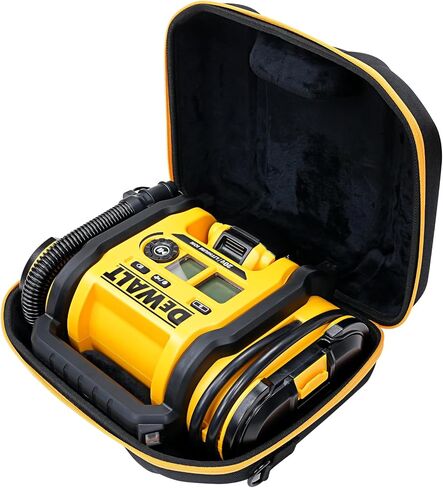 Hard Case, Protective Custom-Fit Padded Storage Bag with YKK Zippers, Form-Fitting Shell, and Wide Shoulder Strap for DEWALT DCC020IB 20V Max Air Compressor Tire Inflator (CASE ONLY) in Kuwait