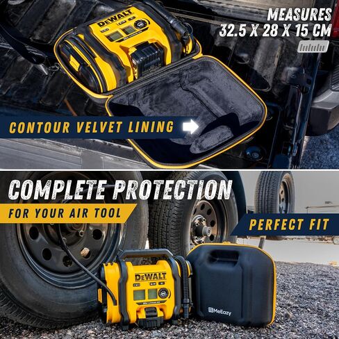 Hard Case, Protective Custom-Fit Padded Storage Bag with YKK Zippers, Form-Fitting Shell, and Wide Shoulder Strap for DEWALT DCC020IB 20V Max Air Compressor Tire Inflator (CASE ONLY) in Kuwait