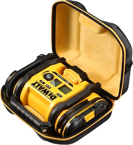 Hard Case, Protective Custom-Fit Padded Storage Bag with YKK Zippers, Form-Fitting Shell, and Wide Shoulder Strap for DEWALT DCC020IB 20V Max Air Compressor Tire Inflator (CASE ONLY) in Kuwait