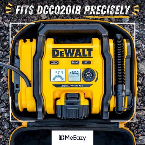 Hard Case, Protective Custom-Fit Padded Storage Bag with YKK Zippers, Form-Fitting Shell, and Wide Shoulder Strap for DEWALT DCC020IB 20V Max Air Compressor Tire Inflator (CASE ONLY) in Kuwait