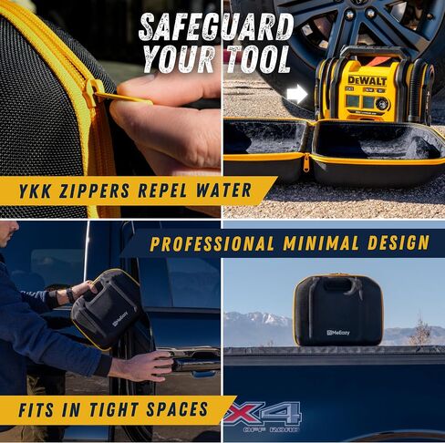 Hard Case, Protective Custom-Fit Padded Storage Bag with YKK Zippers, Form-Fitting Shell, and Wide Shoulder Strap for DEWALT DCC020IB 20V Max Air Compressor Tire Inflator (CASE ONLY) in Kuwait